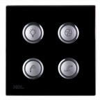 4-клавишная кнопочная Smart панель, LED индикация, европейский стандарт (без шинного соединителя HDL- MPPI.48)